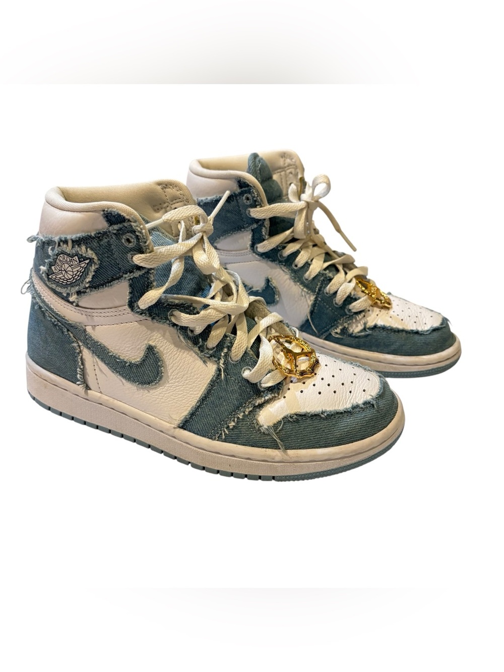 Air Jordan Nike Blue Denim
High-Top Sneakers Retro Shoes size US 6.5